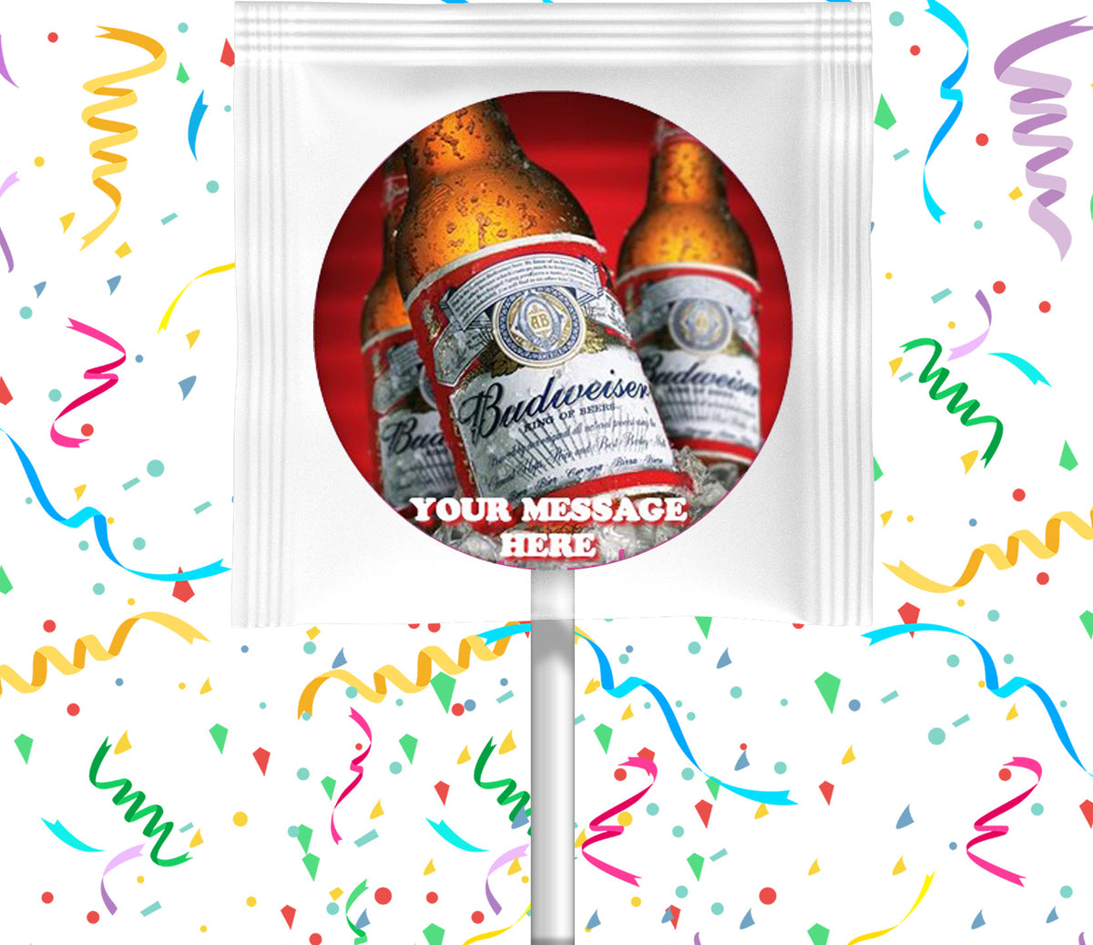 Budweiser Lollipops Party Favors Personalized Suckers 12 Pcs