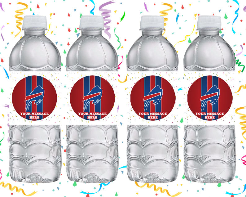 Buffalo Bills Water Bottle Stickers 12 Pcs Labels Party Favors Supplies Decorations