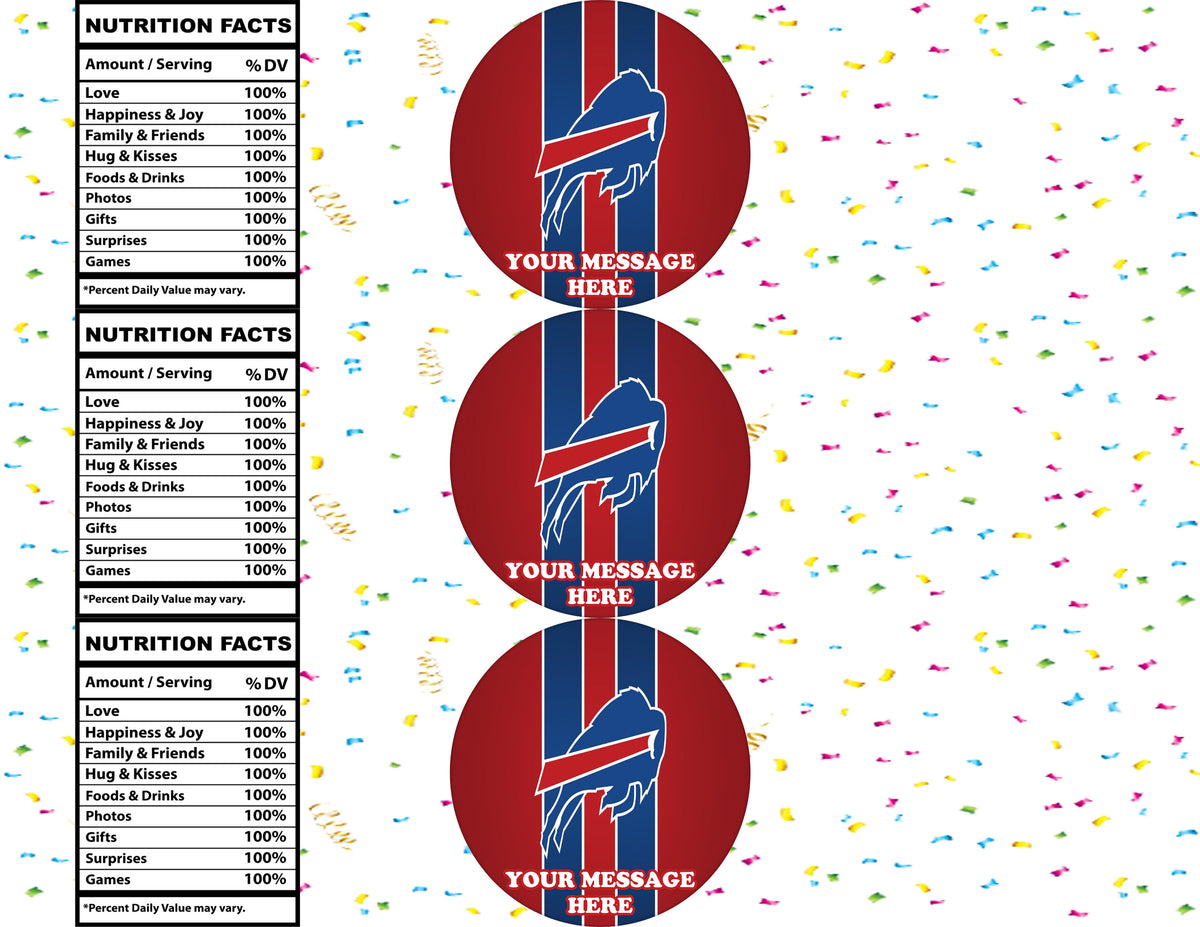 Buffalo Bills Water Bottle Stickers 12 Pcs Labels Party Favors Supplies Decorations