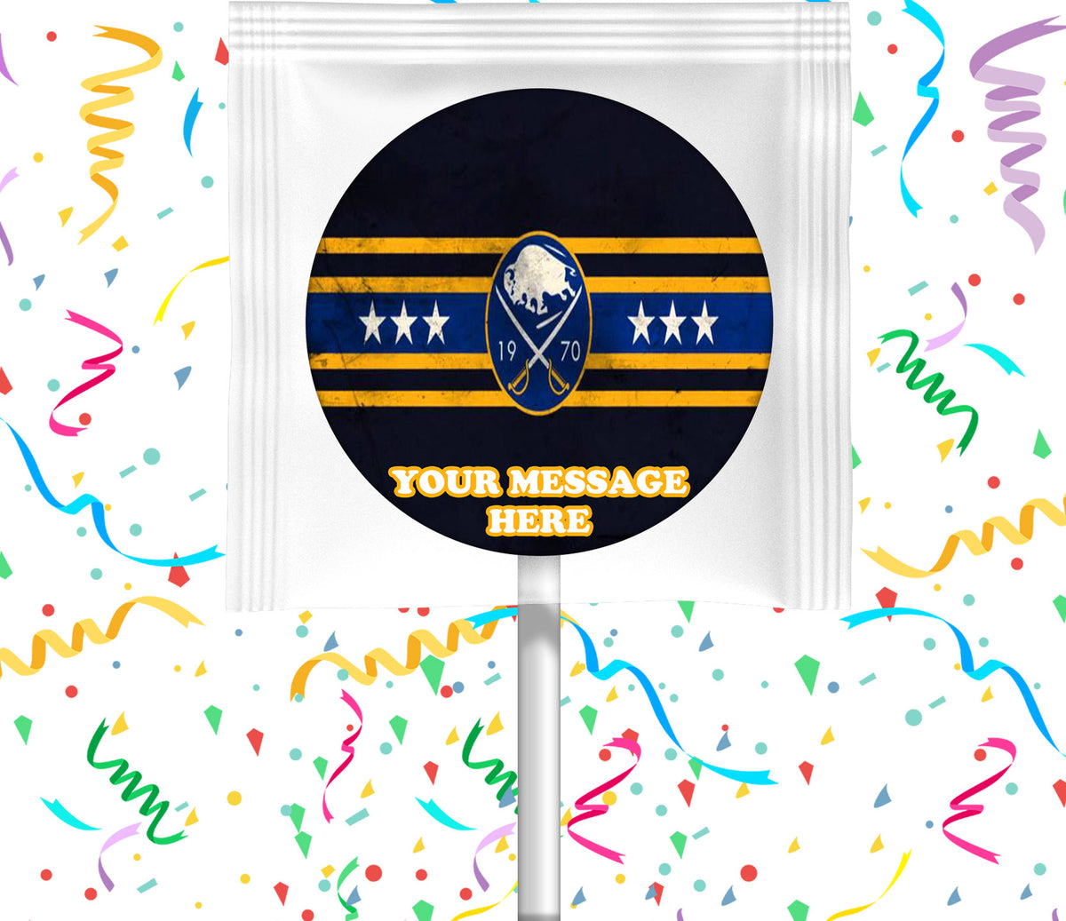 Buffalo Sabres Lollipops Party Favors Personalized Suckers 12 Pcs