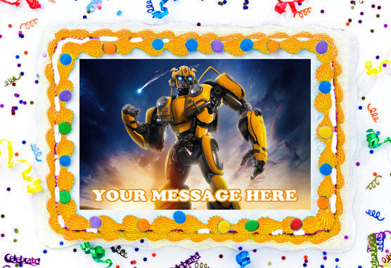 Bumblebee Edible Image Cake Topper Personalized Frosting Icing Sheet Custom