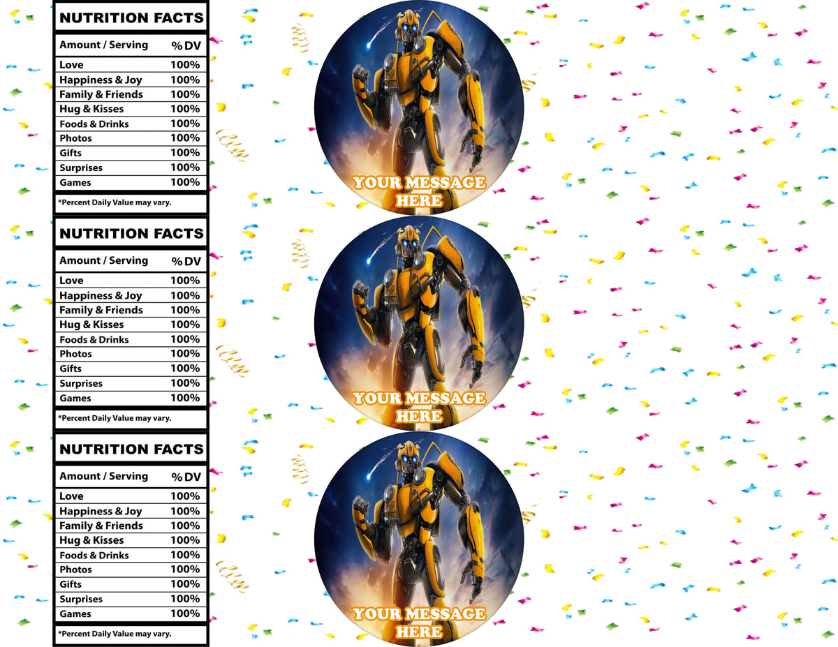 Bumblebee Water Bottle Stickers 12 Pcs Labels Party Favors Supplies Decorations