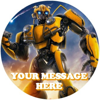 Bumblebee Edible Image Cake Topper Personalized Birthday Sheet Custom Frosting Round Circle