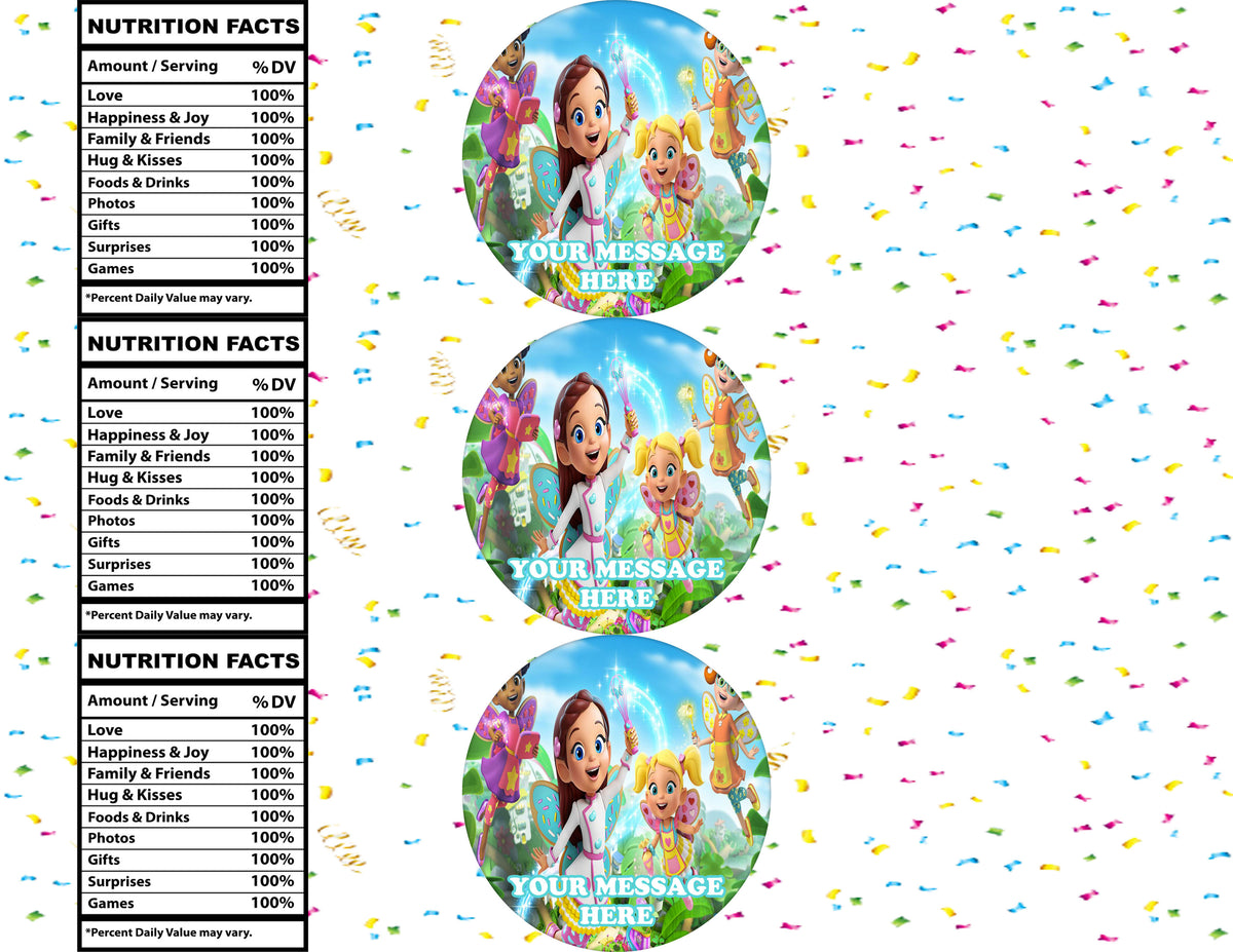 Butterbean's Cafe Water Bottle Stickers 12 Pcs Labels Party Favors Supplies Decorations