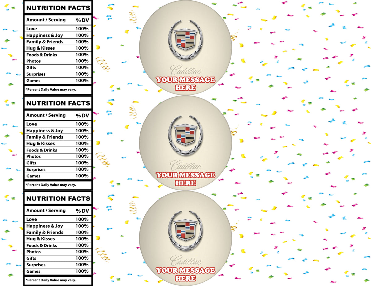 Cadillac Water Bottle Stickers 12 Pcs Labels Party Favors Supplies Decorations