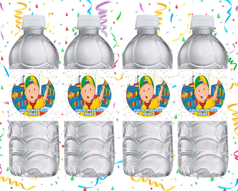 Caillou Water Bottle Stickers 12 Pcs Labels Party Favors Supplies Decorations