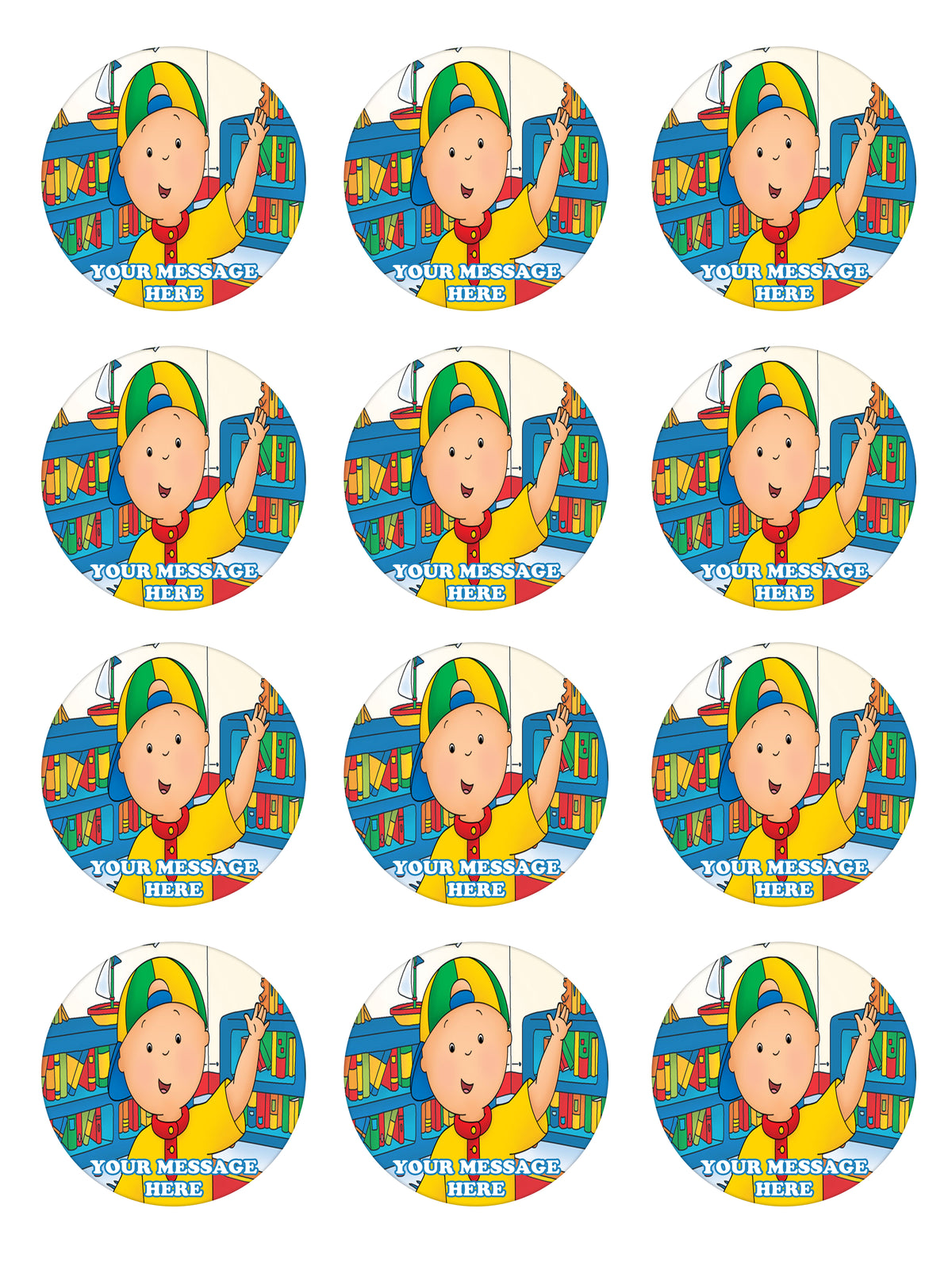 Caillou Edible Cupcake Toppers (12 Images) Cake Image Icing Sugar Sheet