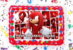 Sonic the Hedgehog 2 Knuckles the Echinada Gold Rings Edible Cake