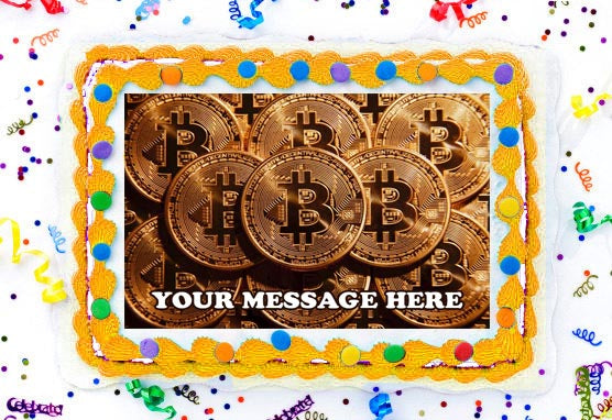 Bitcoin Edible Image Cake Topper Personalized Birthday Sheet Decoration Custom Party Frosting Transfer Fondant