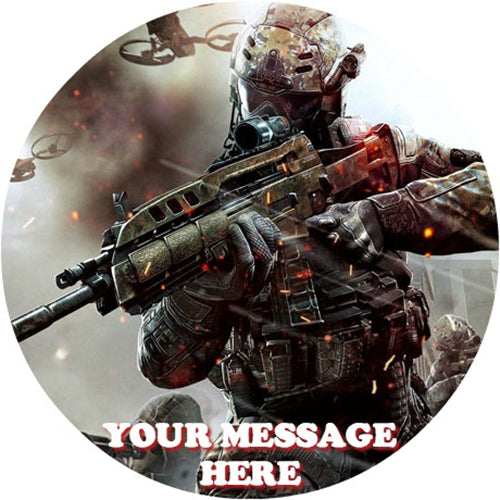 Call Of Duty Edible Image Cake Topper Personalized Birthday Sheet Custom Frosting Round Circle