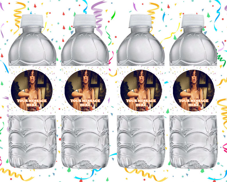 Camila Cabello Water Bottle Stickers 12 Pcs Labels Party Favors Supplies Decorations