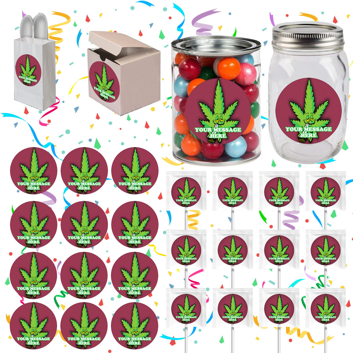 Cannabis Marijuana Party Favors Supplies Decorations Stickers 12 Pcs