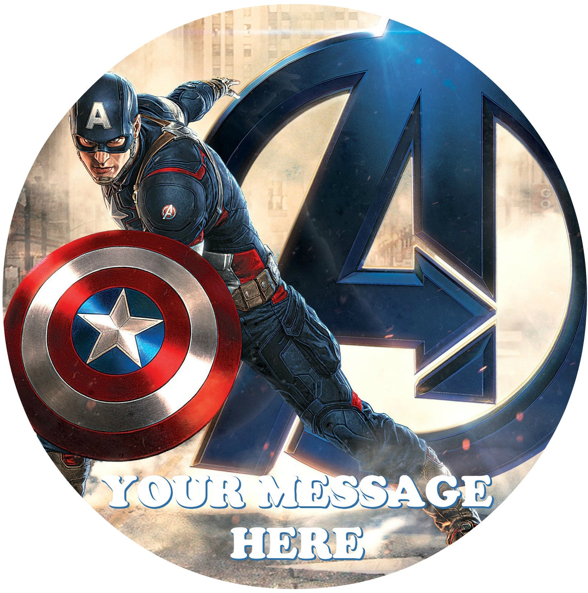Captain America The First Avenger Edible Image Cake Topper Personalized Birthday Sheet Custom Frosting Round Circle