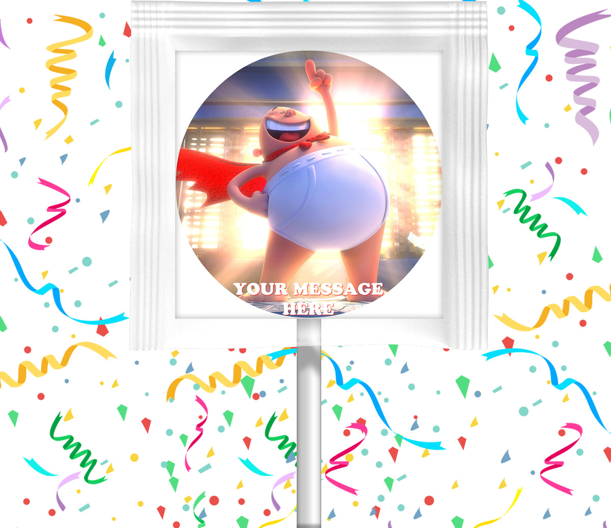 Captain Underpants The First Epic Movie Lollipops Party Favors Personalized Suckers 12 Pcs