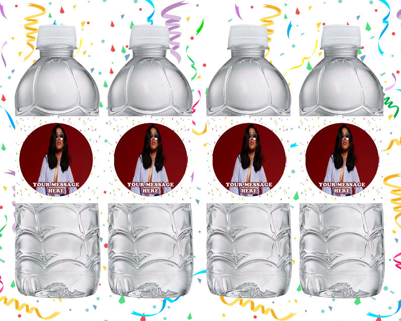 Cardi B Water Bottle Stickers 12 Pcs Labels Party Favors Supplies Decorations