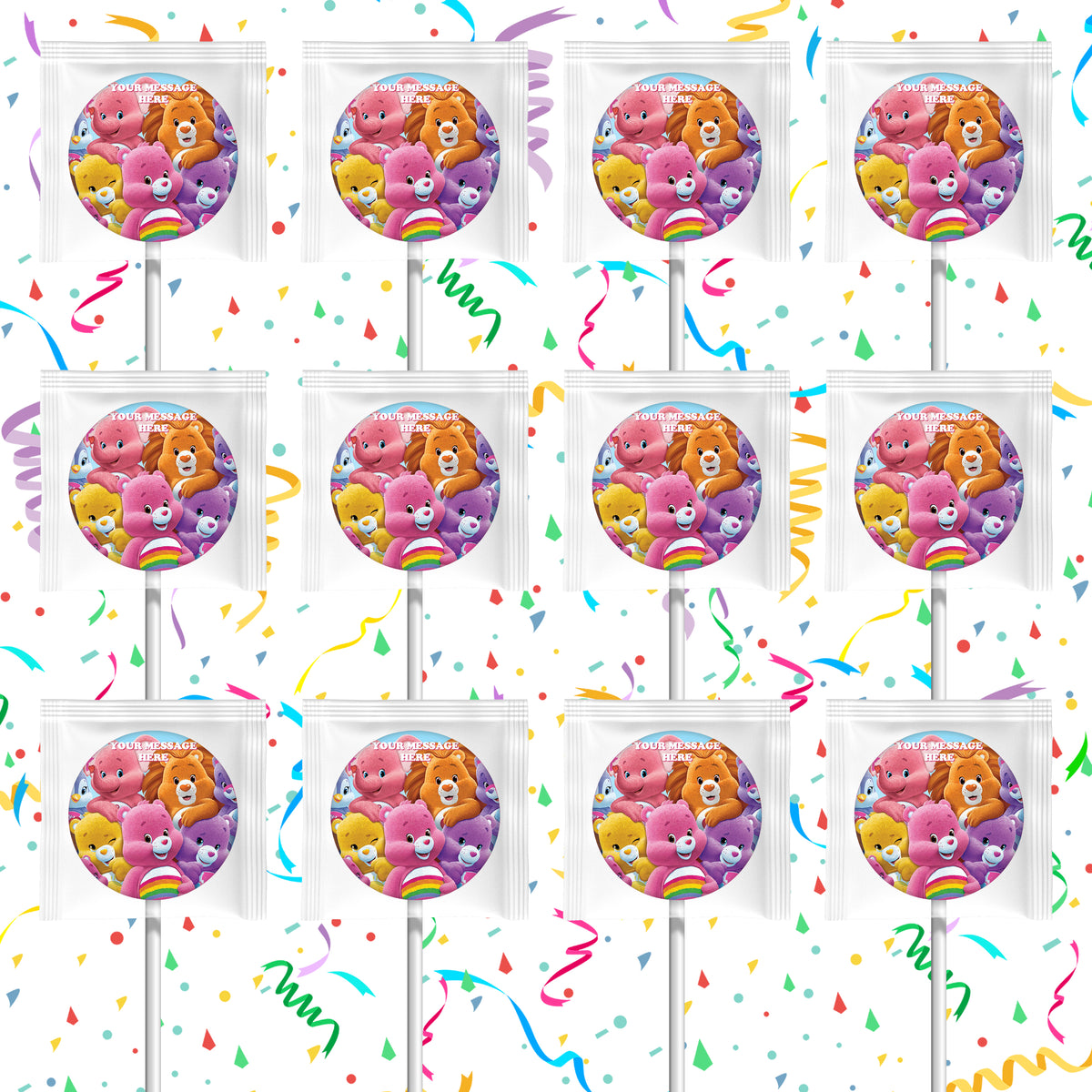 Care Bears Lollipops Party Favors Personalized Suckers 12 Pcs