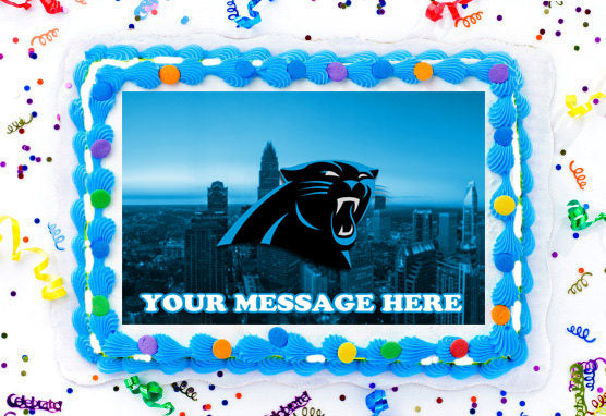 Carolina Panthers Edible Image Cake Topper Personalized Birthday Sheet Decoration Custom Party Frosting Transfer Fondant