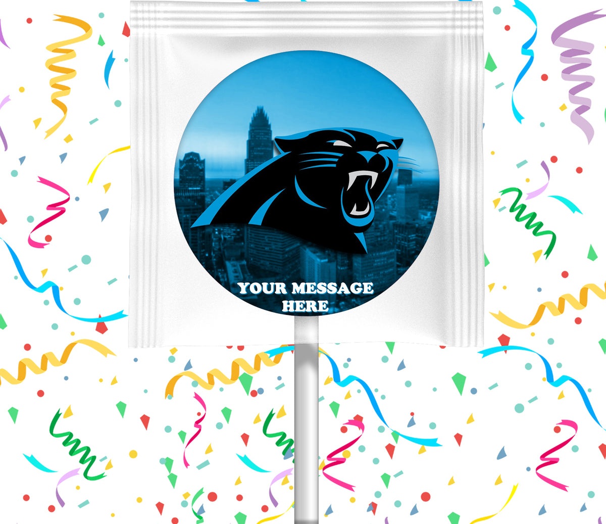 Carolina Panthers Lollipops Party Favors Personalized Suckers 12 Pcs