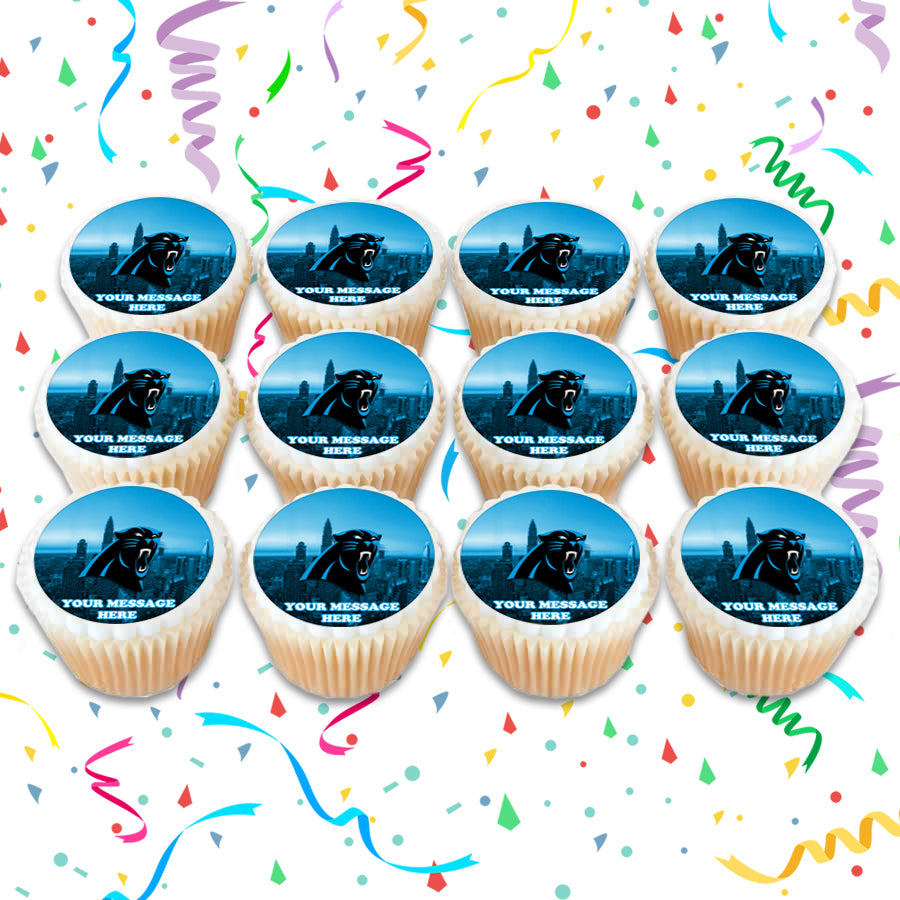 Carolina Panthers Edible Cupcake Toppers (12 Images) Cake Image Icing Sugar Sheet