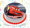 Cars Edible Image Cake Topper Personalized Birthday Sheet Custom Frosting Round Circle