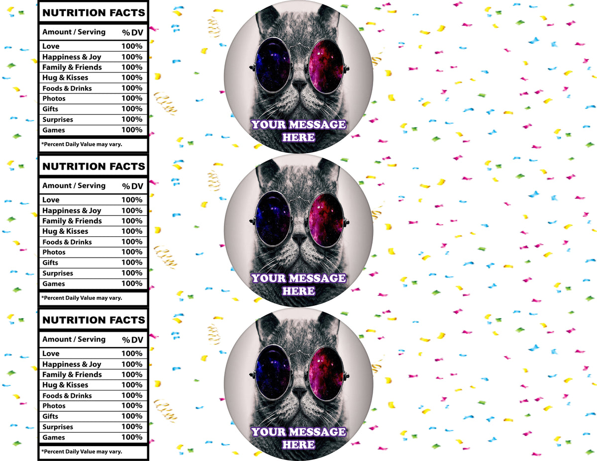 Cat Water Bottle Stickers 12 Pcs Labels Party Favors Supplies Decorations