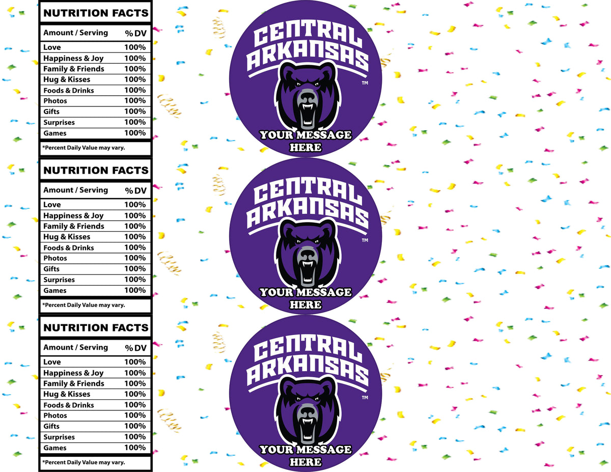 Central Arkansas Bears Water Bottle Stickers 12 Pcs Labels Party Favors Supplies Decorations