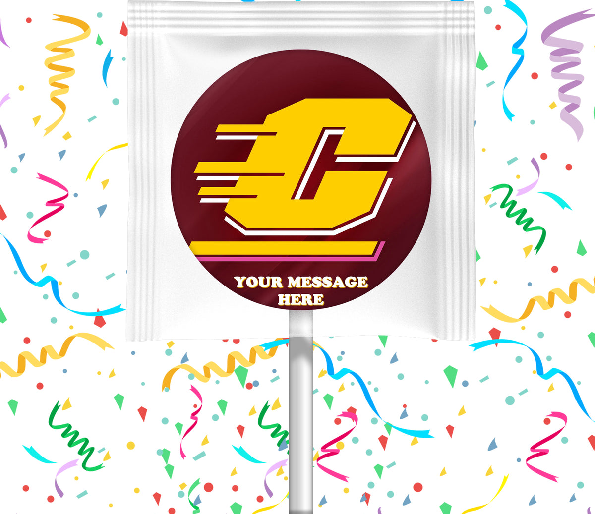Central Michigan Chippewas Lollipops Party Favors Personalized Suckers 12 Pcs