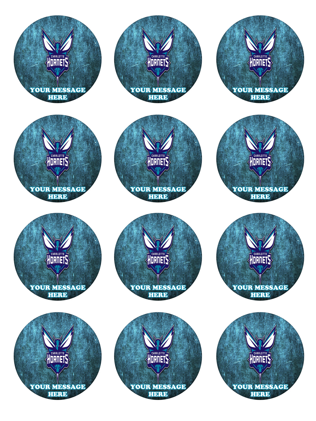 Charlotte Hornets Edible Cupcake Toppers (12 Images) Cake Image Icing Sugar Sheet