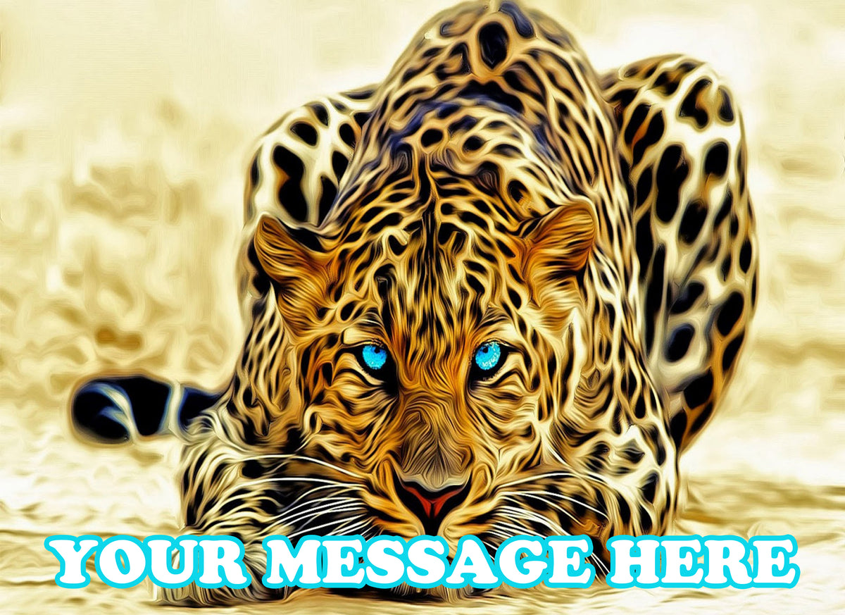Cheetah Edible Image Cake Topper Personalized Birthday Sheet Decoration Custom Party Frosting Transfer Fondant