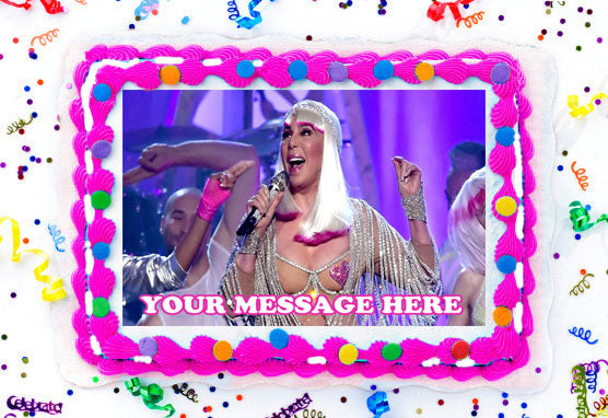 Cher Edible Image Cake Topper Personalized Birthday Sheet Decoration Custom Party Frosting Transfer Fondant