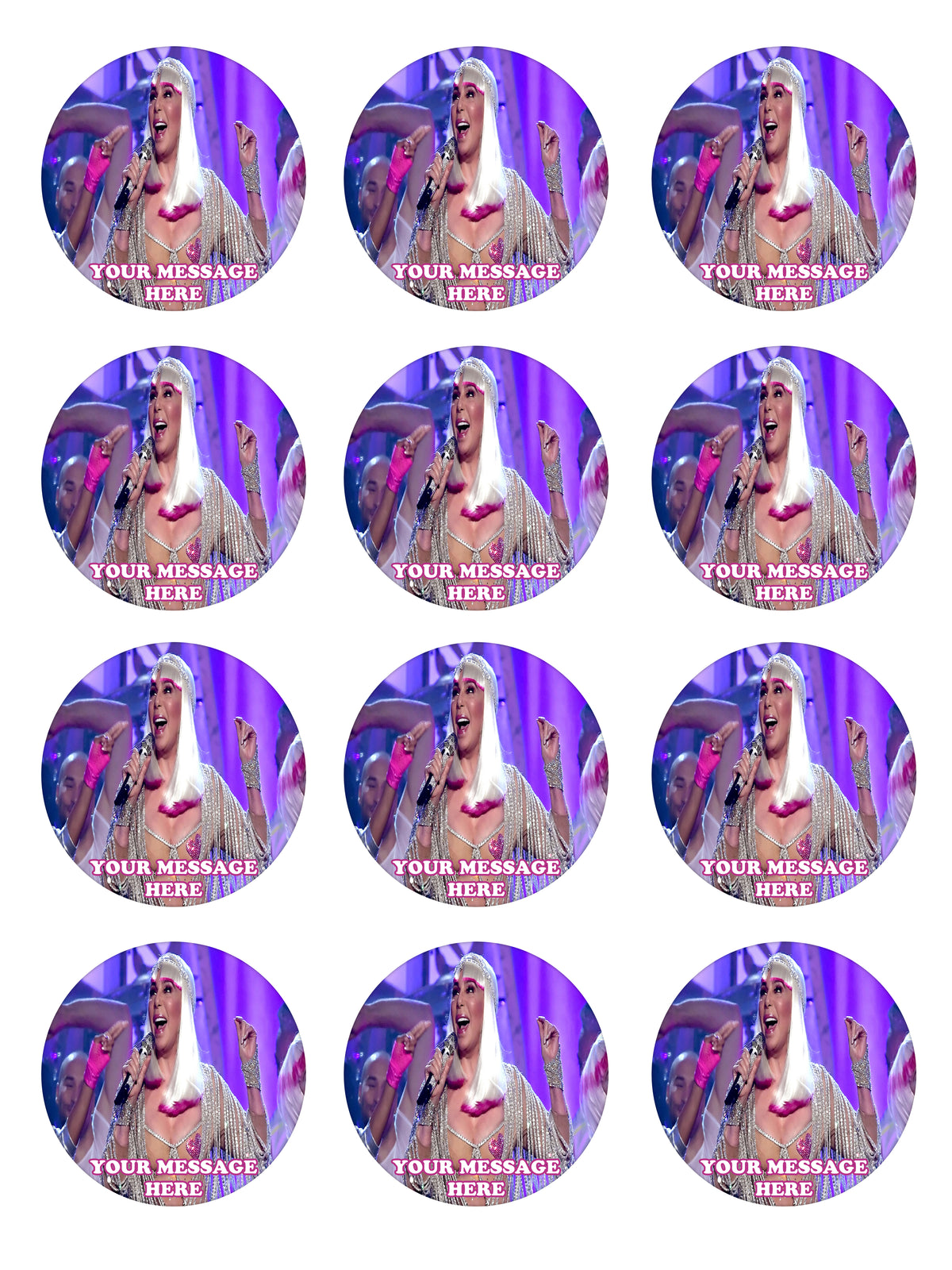 Cher Edible Cupcake Toppers (12 Images) Cake Image Icing Sugar Sheet