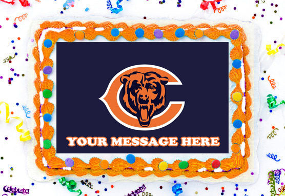 Chicago Bears Edible Image Cake Topper Personalized Birthday Sheet Decoration Custom Party Frosting Transfer Fondant