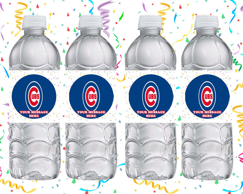 Chicago Cubs Water Bottle Stickers 12 Pcs Labels Party Favors Supplies Decorations