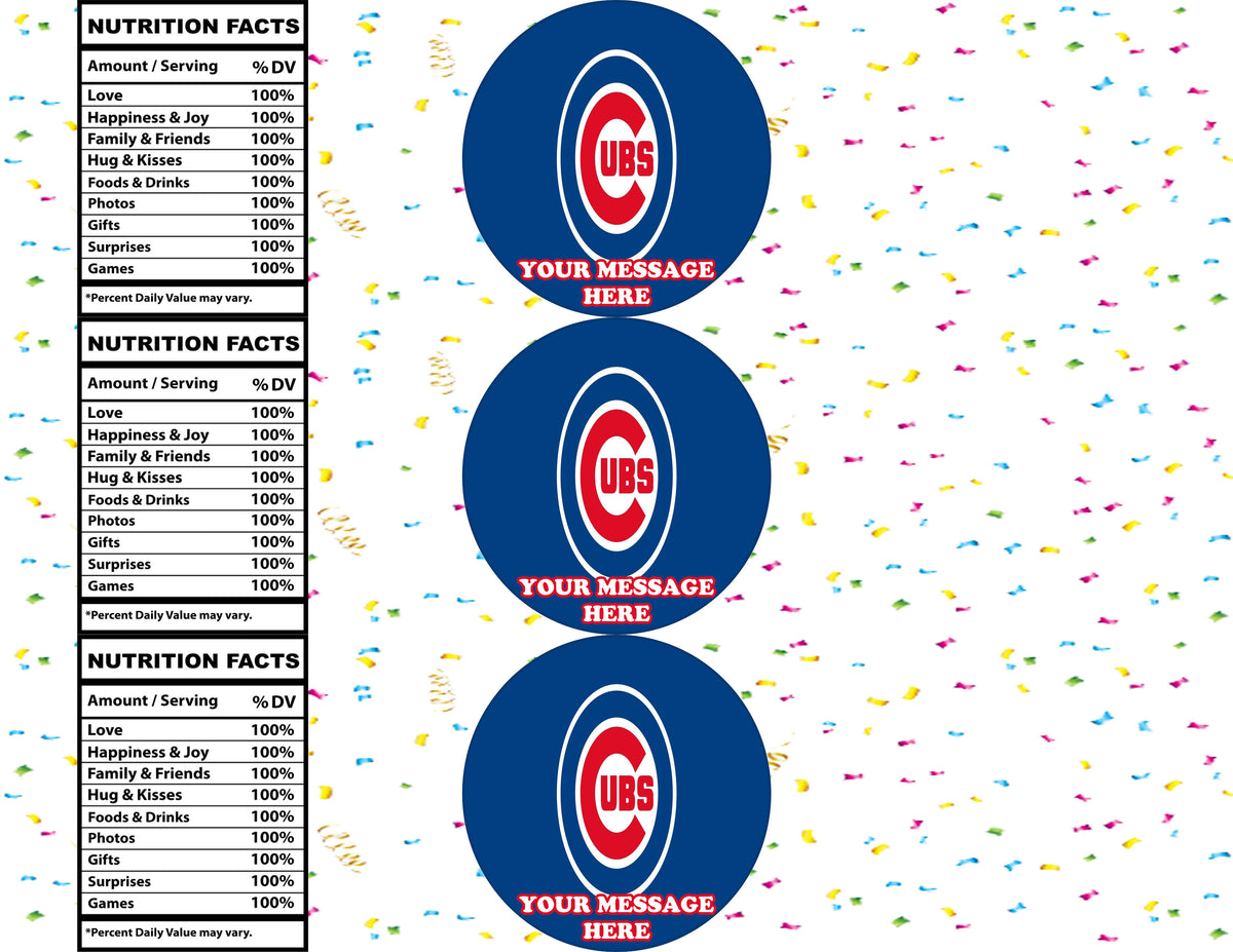 Chicago Cubs Water Bottle Stickers 12 Pcs Labels Party Favors Supplies Decorations