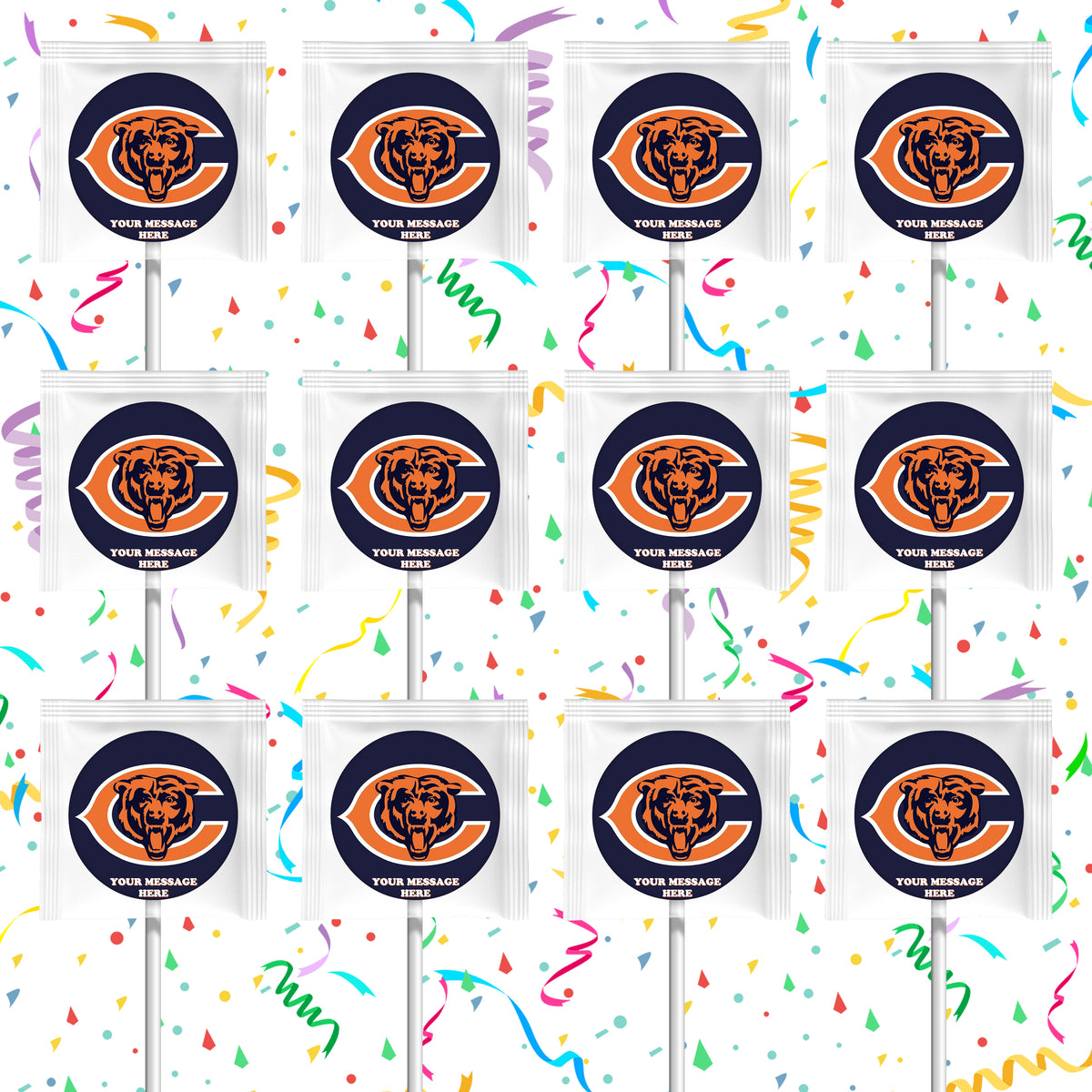 Chicago Bears Lollipops Party Favors Personalized Suckers 12 Pcs