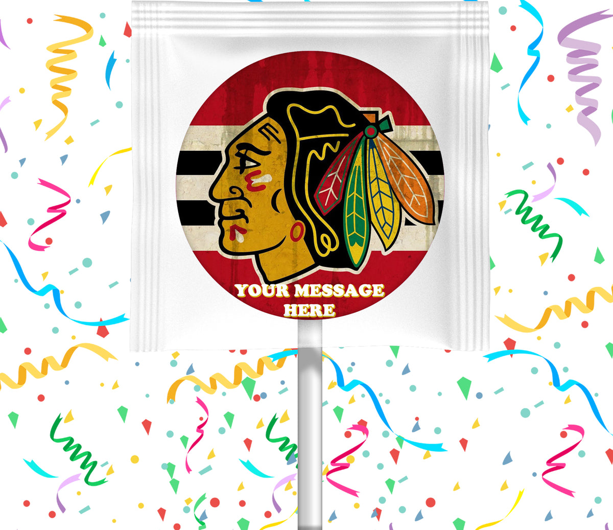 Chicago Blackhawks Lollipops Party Favors Personalized Suckers 12 Pcs