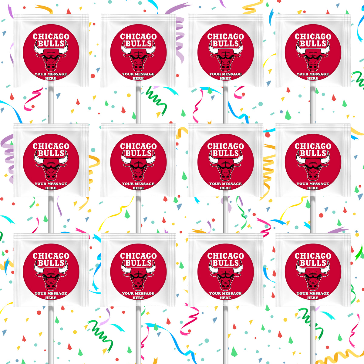 Chicago Bulls Lollipops Party Favors Personalized Suckers 12 Pcs