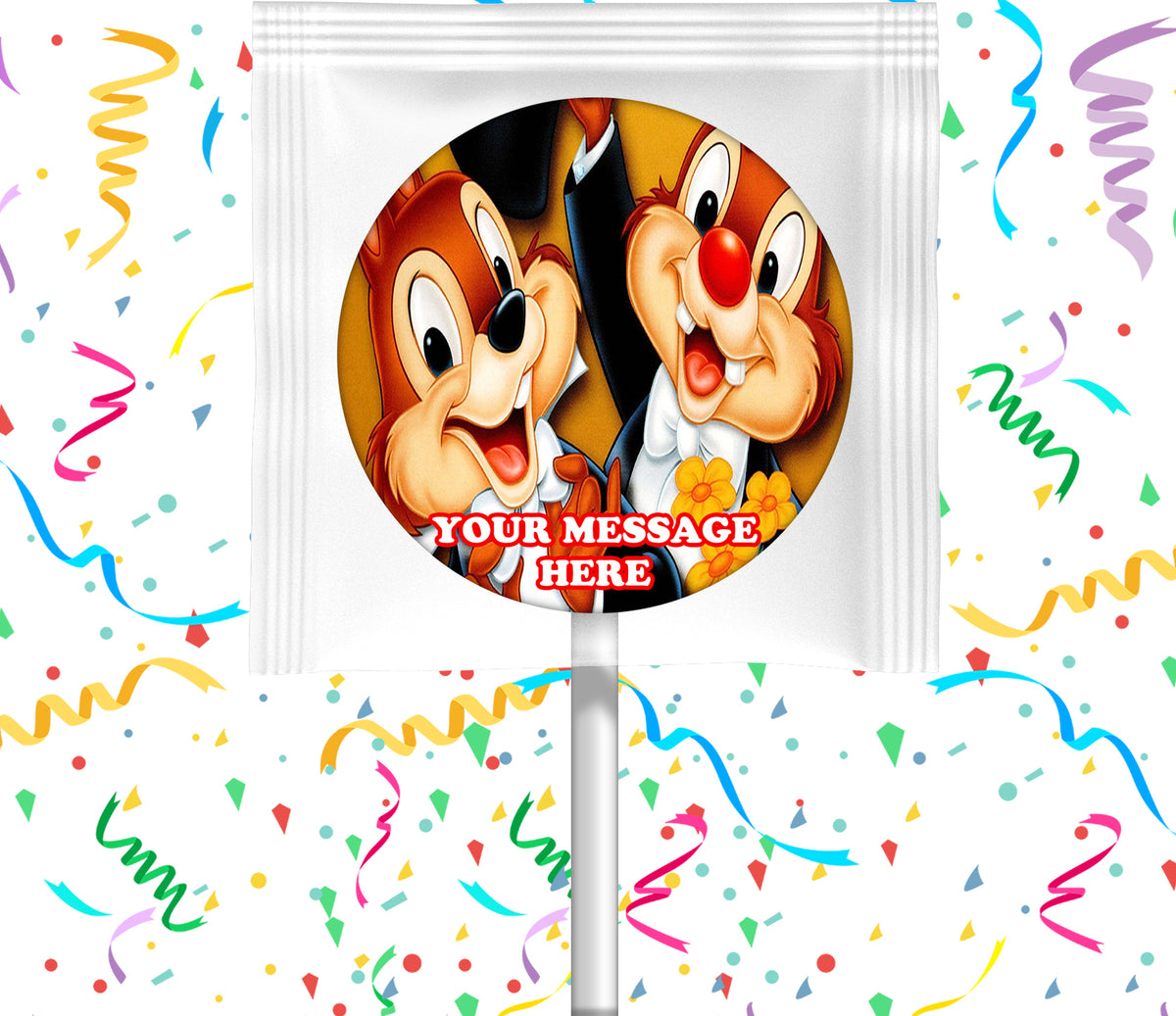 Chip N Dale Lollipops Party Favors Personalized Suckers 12 Pcs