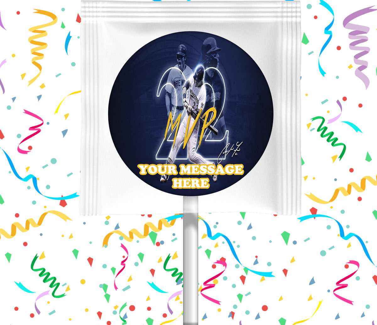 Christian Yelich Lollipops Party Favors Personalized Suckers 12 Pcs