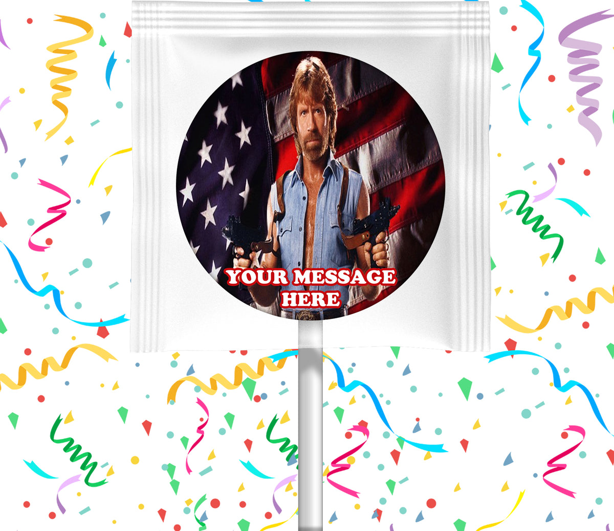 Chuck Norris Lollipops Party Favors Personalized Suckers 12 Pcs