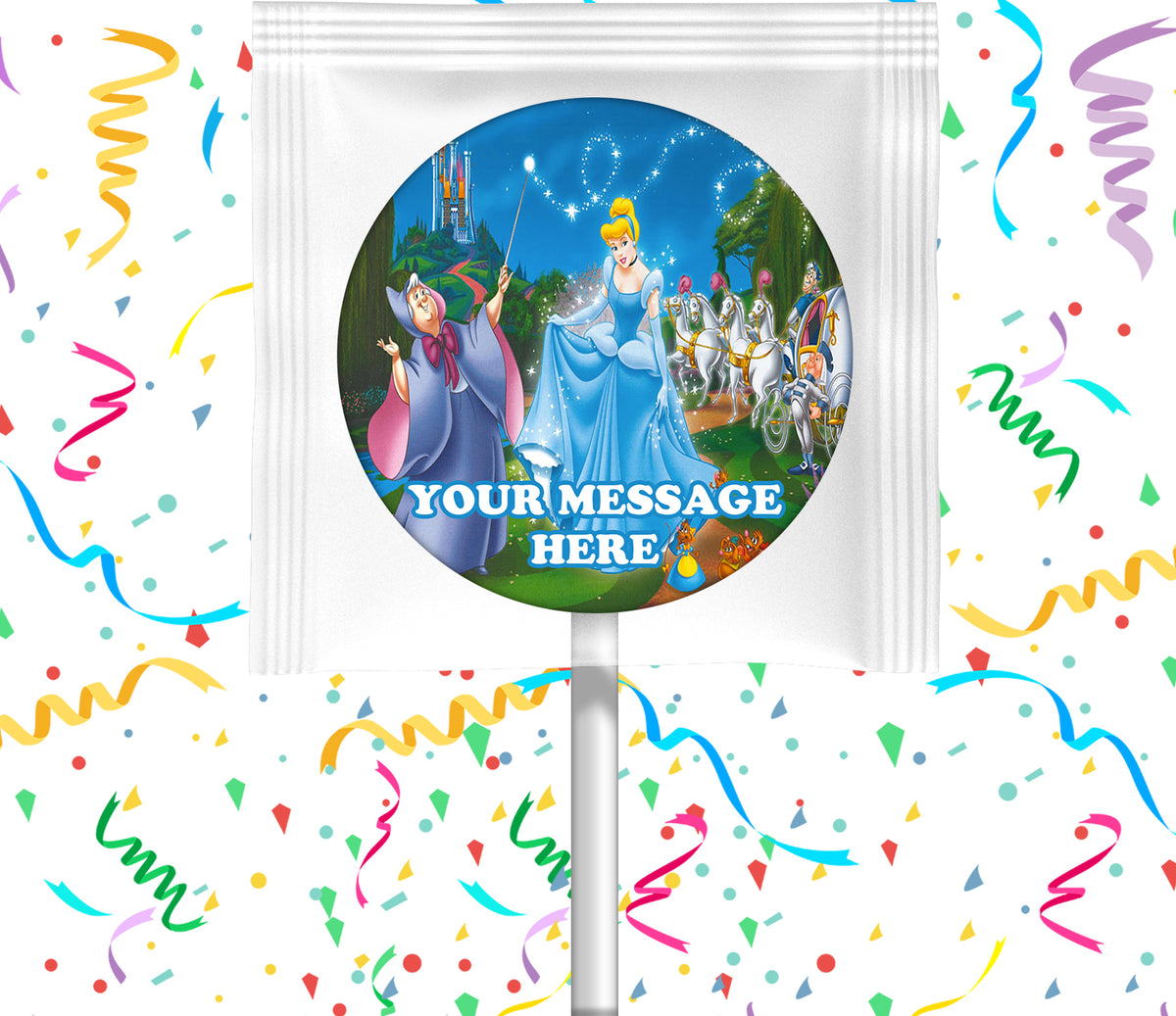 Cinderella Lollipops Party Favors Personalized Suckers 12 Pcs