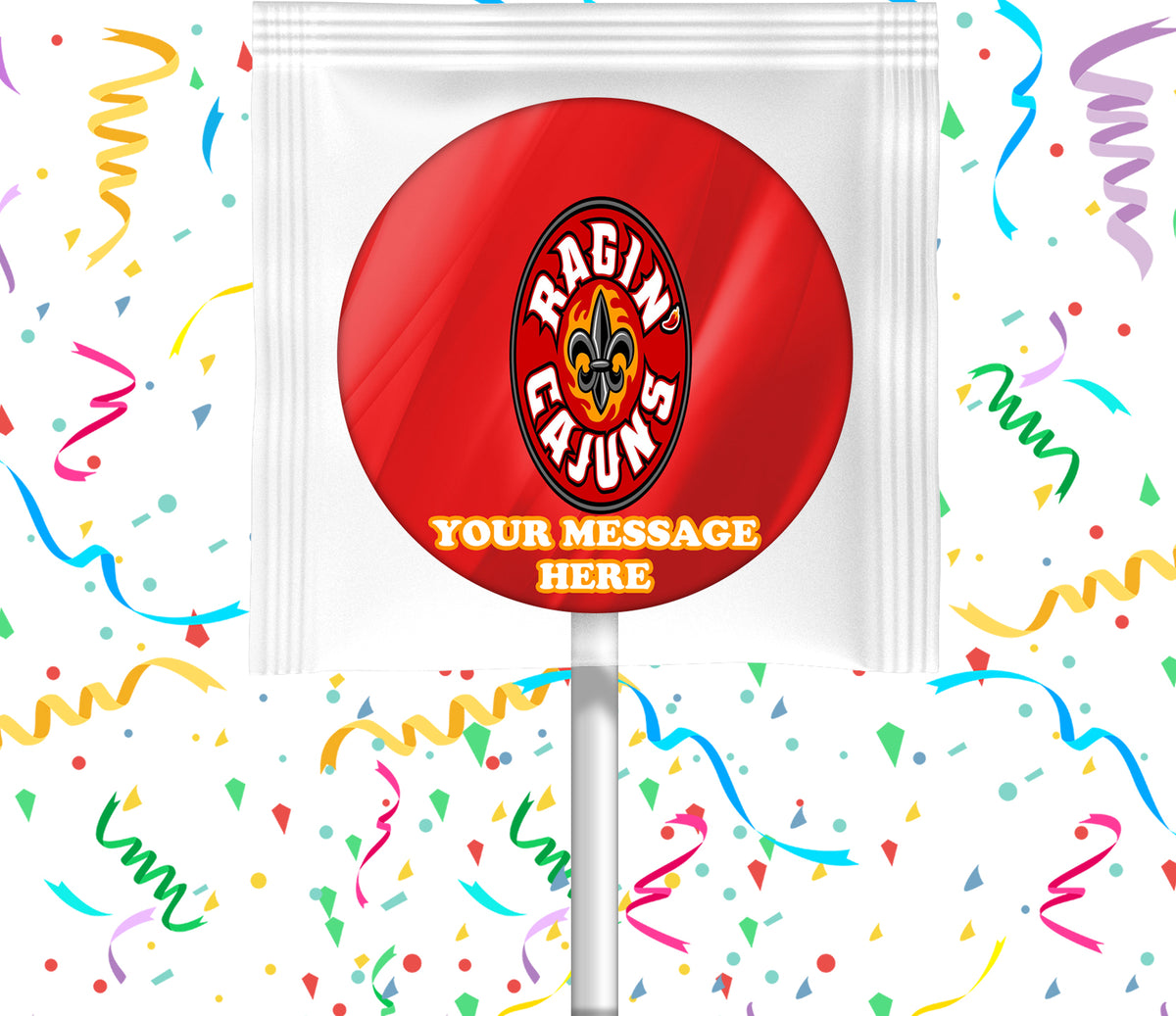 Louisiana Ragin Cajuns Lollipops Party Favors Personalized Suckers 12 Pcs