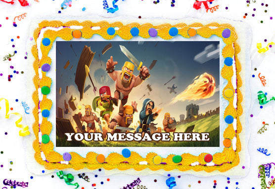 Clash Of Clans Edible Image Cake Topper Personalized Birthday Sheet Decoration Custom Party Frosting Transfer Fondant