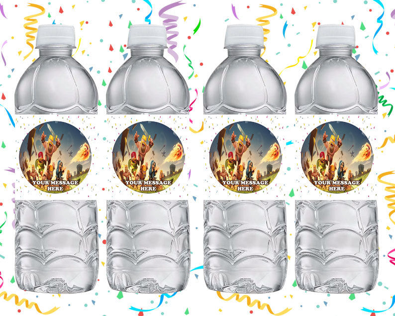 Clash Of Clans Water Bottle Stickers 12 Pcs Labels Party Favors Supplies Decorations