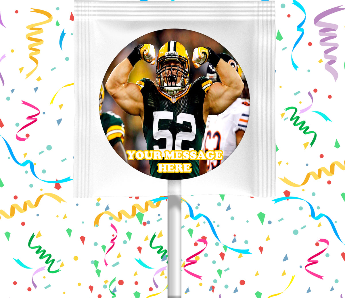 Clay Matthews III Lollipops Party Favors Personalized Suckers 12 Pcs