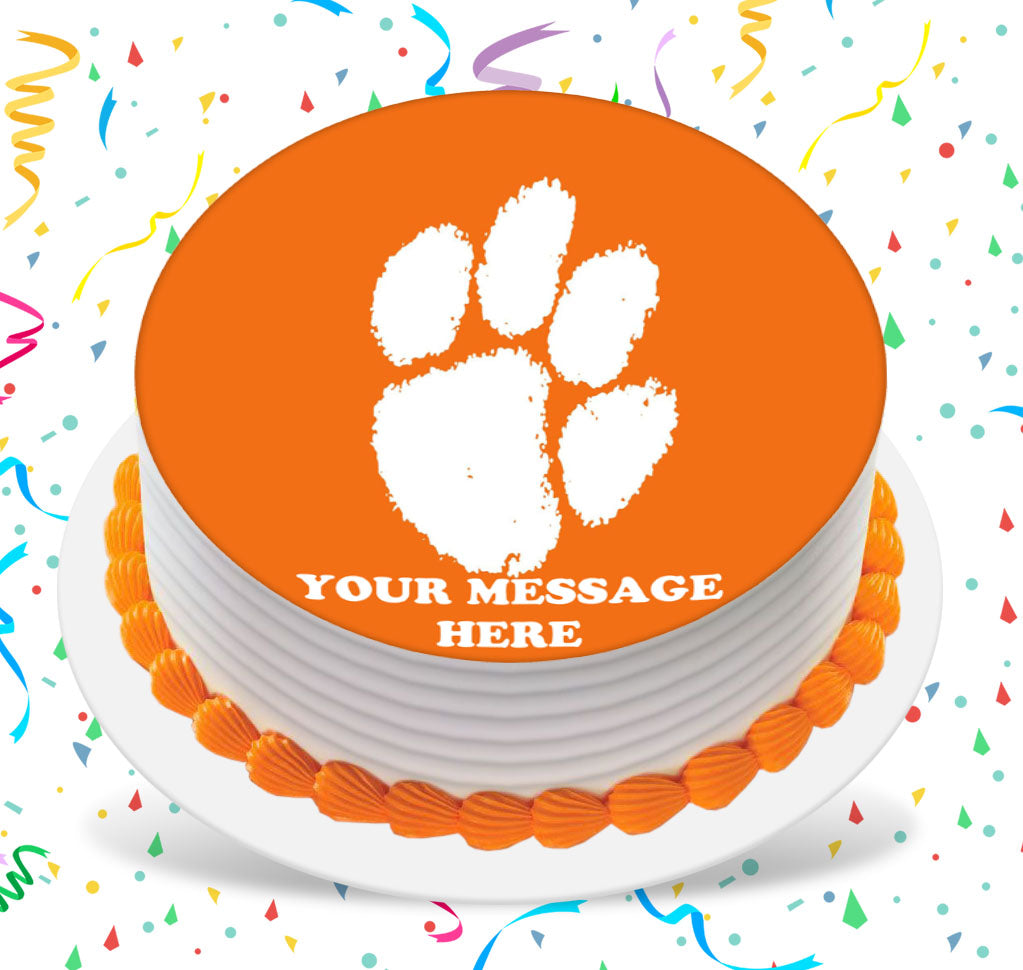 Clemson Tigers Edible Image Cake Topper Personalized Birthday Sheet Custom Frosting Round Circle