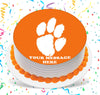Clemson Tigers Edible Image Cake Topper Personalized Birthday Sheet Custom Frosting Round Circle