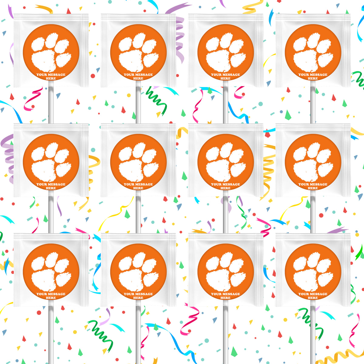 Clemson Tigers Lollipops Party Favors Personalized Suckers 12 Pcs