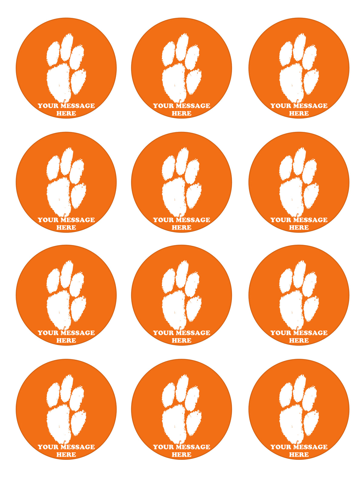 Clemson Tigers Edible Cupcake Toppers (12 Images) Cake Image Icing Sugar Sheet