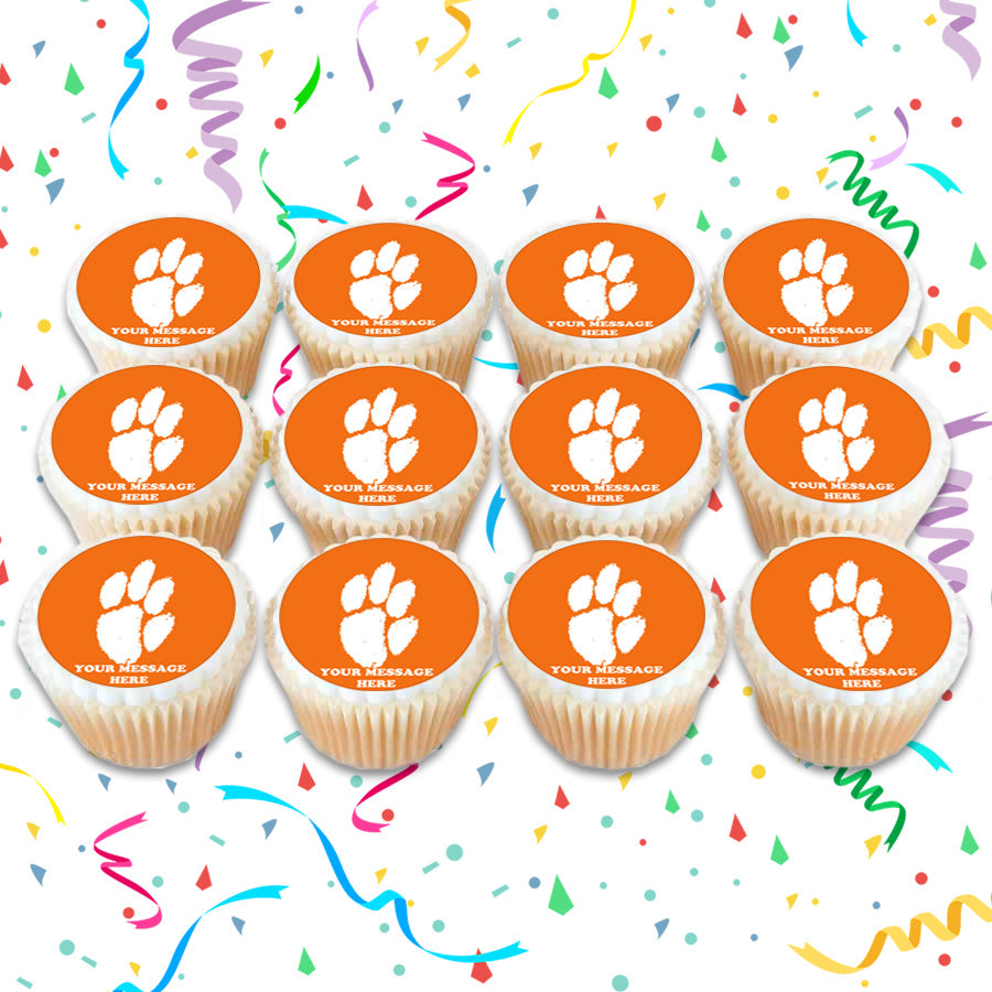 Clemson Tigers Edible Cupcake Toppers (12 Images) Cake Image Icing Sugar Sheet